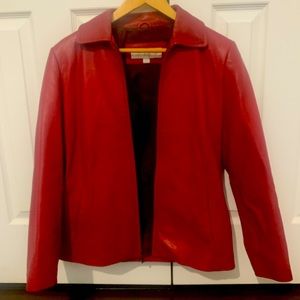 Like New dressy red leather jacket